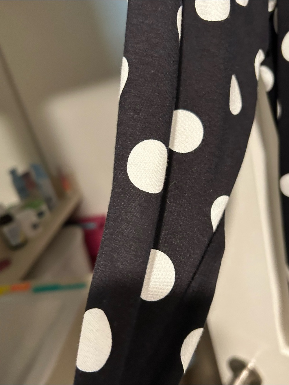 Cato Black Polka Dot Scoop Neck Tee with White Dots - Picture 6 of 9